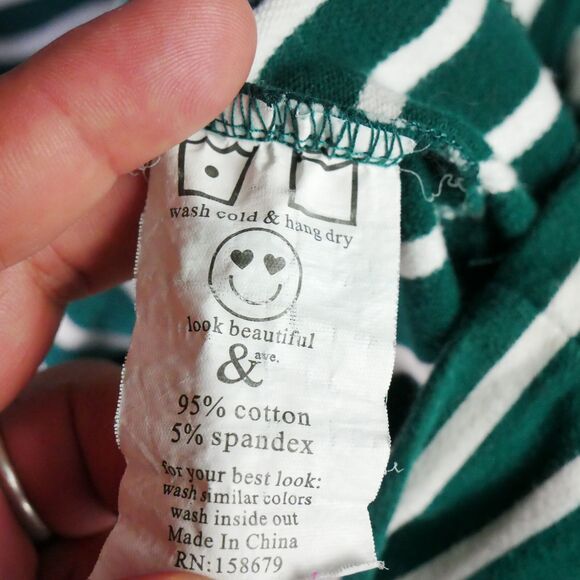 Ampersand Ave Womens Size M Green Striped Gray DoubleHood Sweatshirt - Picture 5 of 14